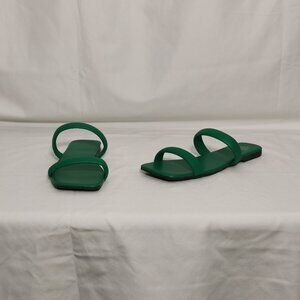 🦋 3/$20 Green Open Toe Slide Sandals Size 38 NWOT #29